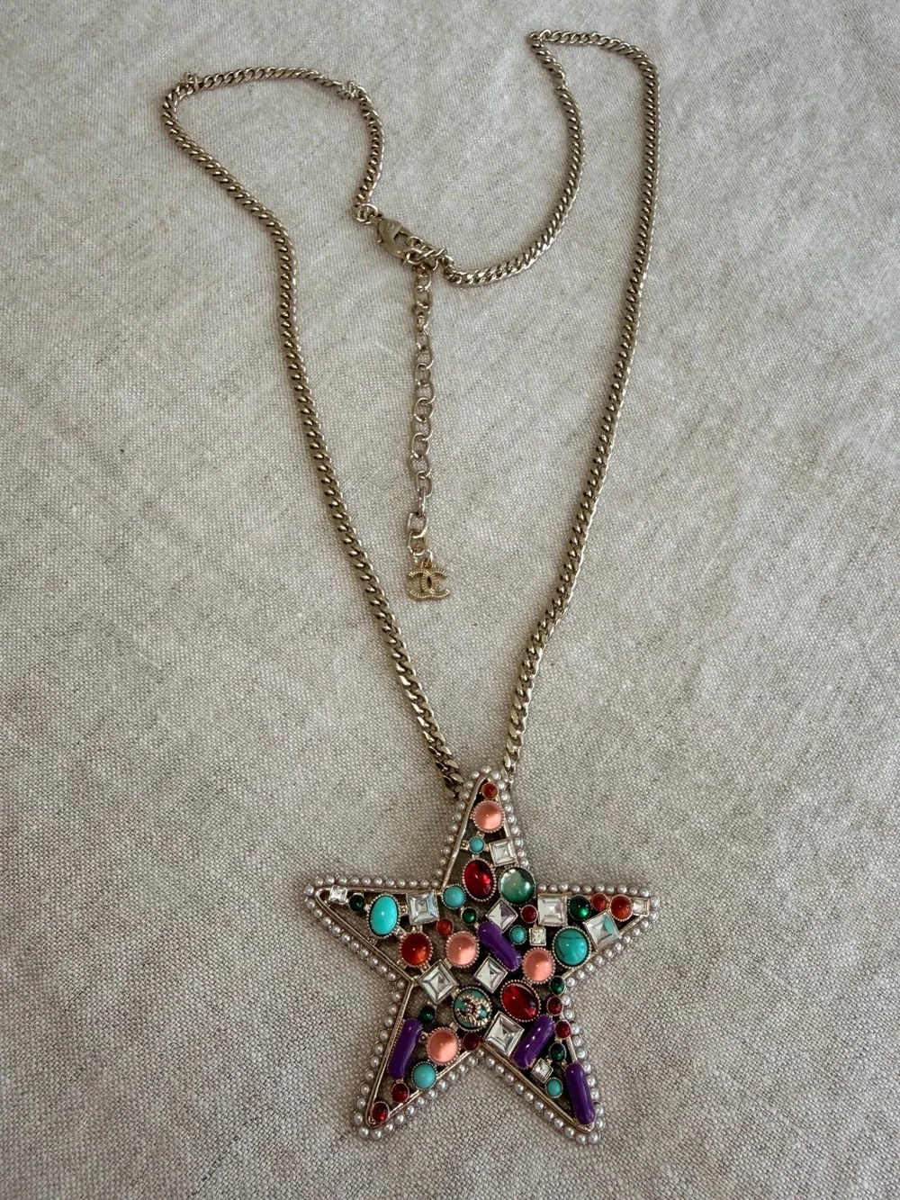 ⭐️Chanel Multicolor Star Pendant Necklace 🦄